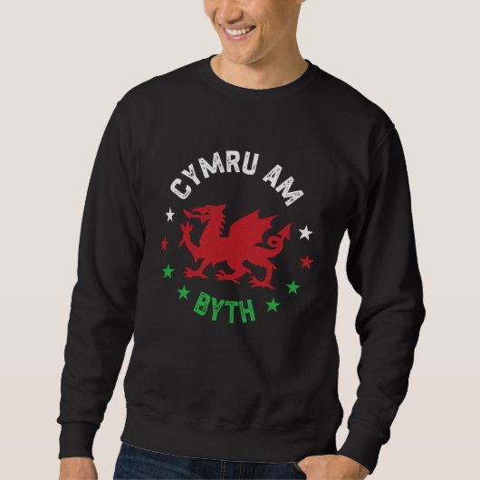 ウェールズ旗 Cymru Am Byth ウェールズ語 スウェットシャツ (正面)