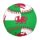 ウェールズ最高のパパ、愛国的パパ、ウェールズ国旗 野球ボール (裏面)