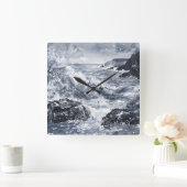 ウェールズ沿岸のテンペスト スクエア壁時計 (ホーム)