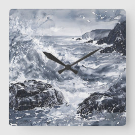 ウェールズ沿岸のテンペスト スクエア壁時計