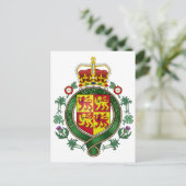 ウェールズ王室の公式コートオブアームズ紋章 ポストカード (スタンド正面)