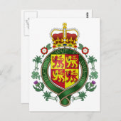ウェールズ王室の公式コートオブアームズ紋章 ポストカード (正面/裏面)