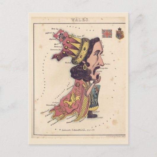 ウェールズ絵地図はがき ポストカード (正面)