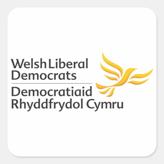 ウェールズ自由主義の民主党員のロゴ – Cymru スクエアシール (正面)