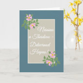 ウェールズ語犬バラ祖父母デイカード カード (黄色い花)