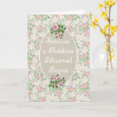 ウェールズ語犬バラ祖父母デイカード カード (黄色い花)