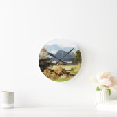 ウェールズ農山景観 ラウンド壁時計 (ホーム)