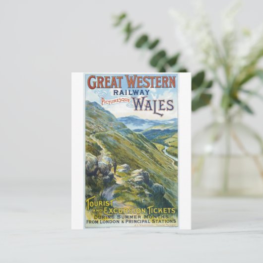 ウェールズ鉄道ヴィンテージ旅行はがき ポストカード (スタンド正面)