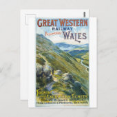 ウェールズ鉄道ヴィンテージ旅行はがき ポストカード (正面/裏面)