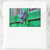 ウェールズ鋳鉄龍ヘッドドアノッカー 長方形シール (バッグ)