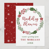 ウェールズ風のクリスマスカード、カスタム シーズンカード (正面/裏面)