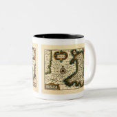 ウェールズ – イギリスの古古古古美術家の地図 ツートーンマグカップ (正面右)