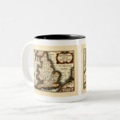 ウェールズ – イギリスの古古古古美術家の地図 ツートーンマグカップ (正面左)