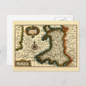 ウェールズ – イギリスの古古古古美術家の地図 ポストカード (正面/裏面)