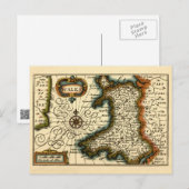 ウェールズ – イギリスの古古古古美術家の地図 ポストカード (正面/裏面)