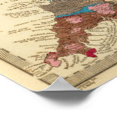 ウェールズ，イングランド，地質図 ポスター (角)