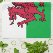 ウェールズ・ウェールズのレッドドラゴンケルト国旗 キッチンタオル (折り畳み)