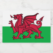 ウェールズ・ウェールズのレッドドラゴンケルト国旗 スパークリングワインラベル (シングルラベル)