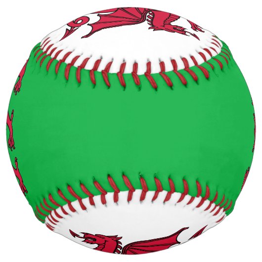 ウェールズ・ウェールズのレッドドラゴンケルト国旗 ソフトボール (正面)