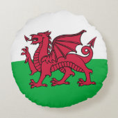 ウェールズ・ウェールズのレッドドラゴンケルト国旗 ラウンドクッション (裏面)