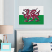 ウェールズ・ウェールズのレッドドラゴンケルト国旗 箔ポスター (インサイチュ (寝室))