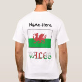 ウェールズ ウェールズ国旗 オーダーメイド Tシャツ (裏面)