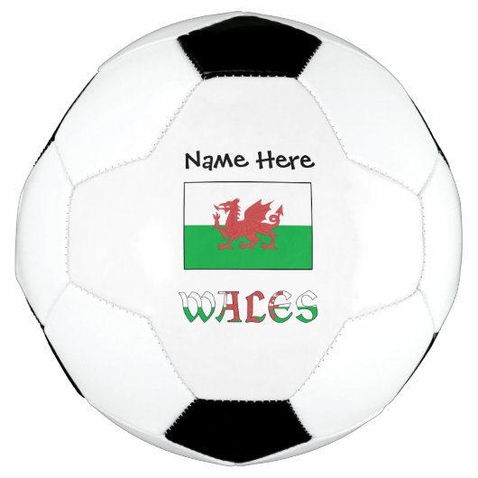 ウェールズ ウェールズ国旗 個人名入れ サッカーボール (正面)