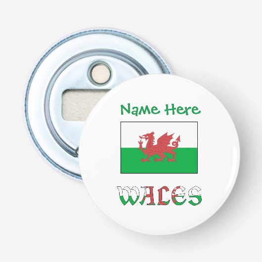 ウェールズ ウェールズ国旗 緑色 個人名入れ 栓抜き (正面)