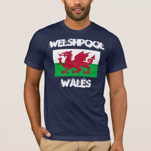 ウェールズ，ウェールズ国旗 Tシャツ (正面)
