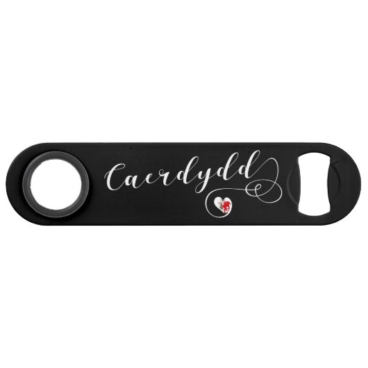 ウェールズ，カーディッドハートのカーディフ国旗 スピード栓抜き (正面(横))