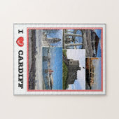 ウェールズ – カーディフ – I Love - ジグソーパズル (横)