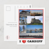 ウェールズ – カーディフ – I Love - ポストカード (正面/裏面)