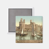 ウェールズ、グウィネッドCaernarfon Castle II マグネット (正面/裏面)