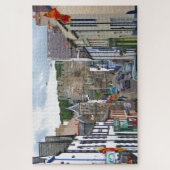 ウェールズ,コウィー通りと城 ジグソーパズル (縦)