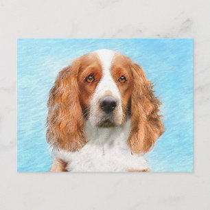 ウェールズ・スプリンガー・スパニエル 絵画 - オリジナルの犬の芸術 ポストカード