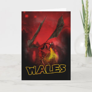 ウェールズ – セント・デヴィッドのデイカード – Welsh Red Dragon Ca カード
