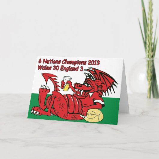 ウェールズ・ドラゴン， 6つのNations Champions, Wales v England カード (正面)