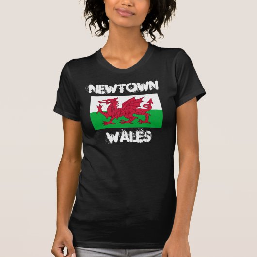 ウェールズ，ニュータウン国旗 Tシャツ (正面)