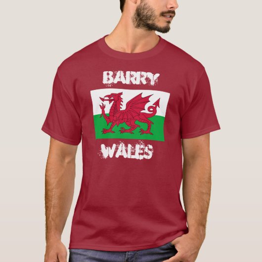 ウェールズ,バリー国旗 Tシャツ (正面)