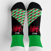 ウェールズ、ファッション、ウェールズ国旗、愛国心 ソックス (上部)