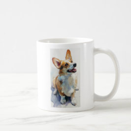 ウェールズ・ペンブローク・コーギー 水彩画 コーヒーマグカップ