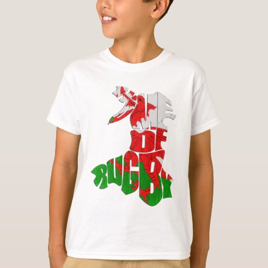 ウェールズ・ホームオブラグビーマップ Tシャツ (正面)