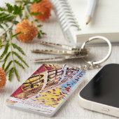 ウェールズ・ミレニアム・センターパーソナライズされたカーディフ名 キーホルダー (正面右)