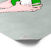 ウェールズ・ラグビーチーム・ドラゴンとラグビーボール ポスター (角)