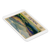 ウェールズ・ヴィンテージ旅行ポスター マグネット (右側)