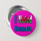 ウェールズ"私はVoted" EUの国民投票に残ります 缶バッジ (正面&裏面)