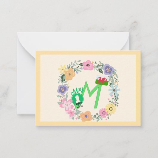 ウェールズ – 5月の日のサンキューカード ノートカード (正面)