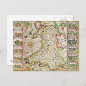 ウェールズ、Jodocus Hondiusによる彫刻 ポストカード (正面/裏面)