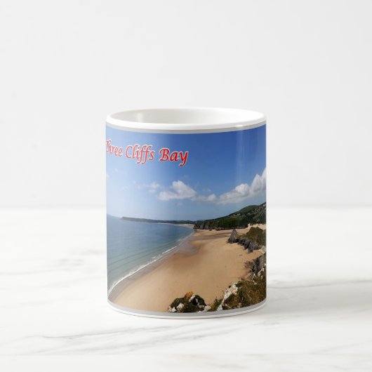ウェールズ – Three Cliffs Bay コーヒーマグカップ (中央)