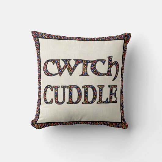 ウェールズCwtch装飾用クッション、クッション：ディッツィフローラ クッション (正面)